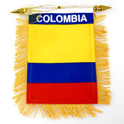 Mini Banner "Colombia" Auto Mirror 4"X6" Flag (8805764914066)