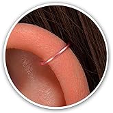 Rose Gold Cartilage Earring – 14K Rose Gold Filled Helix Hoop– Thin 20 Gauge 8mm Rose Gold Cartilage Piercing Jewelry For Women