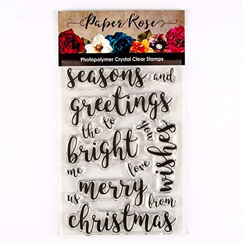 Paper Rose Sentiments 1-4x6 Clear Stamp Set, White, 2.5x9.5 cm (Largest)