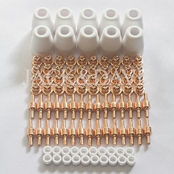 Jack&Dave 100 Pcs Plasma Cutting Consumables (Standard) Fit Cut40 50 with Plasma Cutter Torch PT31 LG40