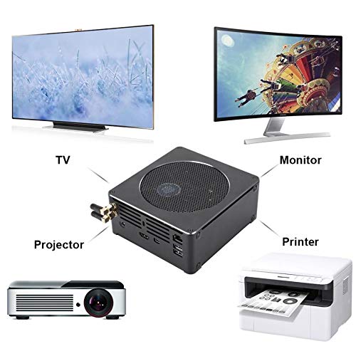 SDJJ-Mini-Pc-Adapter-Mini-PC-For-Intel-Core-8th-Gen-I7-8750H-8G256G-Six-Core-22-41GHz-Support-Bluetooth-42-24G-50G-Dual-band-WiFi-RJ45-Gigabit-Wired-Network-CardBlack-Color-Black