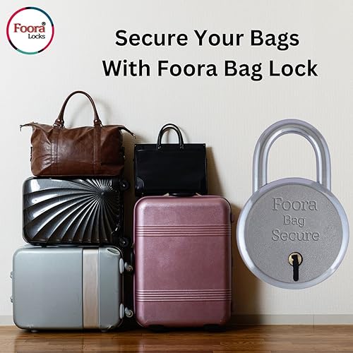 Foora Luggage Lock with 3 Keys - Small Travel Lock for Bags, Boxes, Money Bank - Secure Lock and Key for Trolley Bags, Suitcases Pack of 2 2