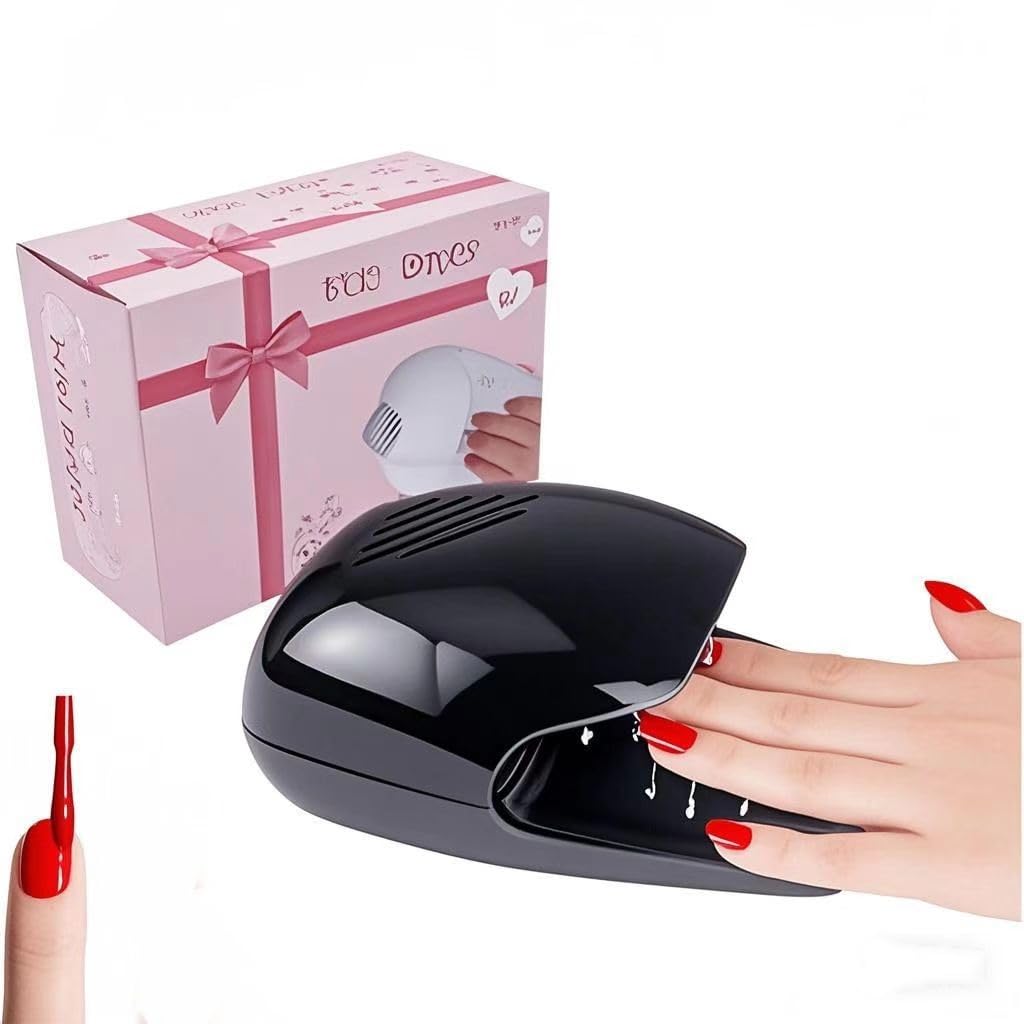 XiXiYang Air Nail Dryer,Small Nails Electric Nail Polish Fan Dryer Portable Quick Dry Air Nail Blower Polish Drying Fan Kids for Fingernail Toenail Regular Nail Polishes As Gift for Kids (Black)