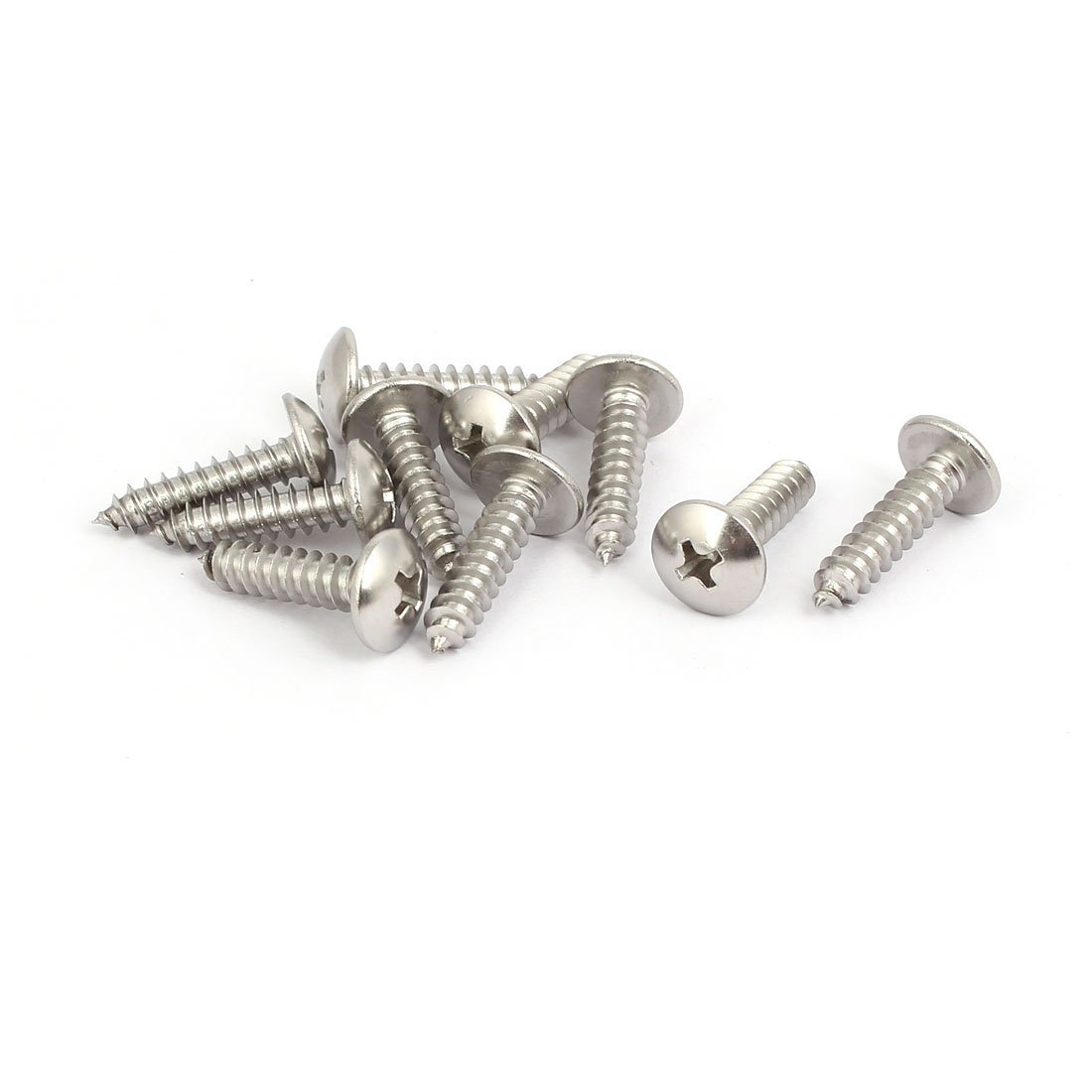 Sourcingmap M5x20mm Thread 316 Stainless Steel Truss Phillips Head Self Tapping Screw 10pcs