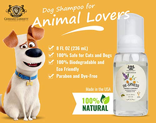 Aromatherapy Shampoo & Conditioner for Pets Dog Shampoo, Medicated Oatmeal Dog Shampoo & Pet Odor Eliminator (No Rinse - Lavender & Chamomile)