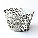 Gospire 50 pcs Pearl Lace Filigree Wedding Cupcake Wrapper Baking Cake Cups Wraps Party Decoration Laser Cut Silver Gray