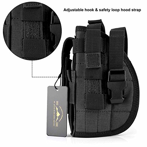 DYJ Left Hand Tactical Pistol/Gun Holster with Magazine Pouch/Pocket for S&W M&P Shield Glock 26 27 29 30 33 42 43(Black-Left Hand)