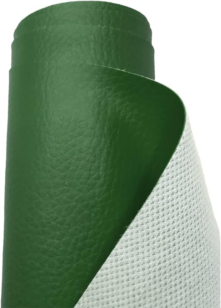 A-Express Grained Faux Leather Fabric Forest Green 50cm x 140cm 0.8mm