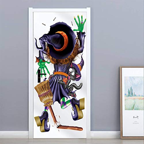 Chenway Halloween Spoof Door Stickers Creative Funny Door Stickers Glass Window Stickers Decorate Home Office 78''x30'' (A) - Thumbnail 3