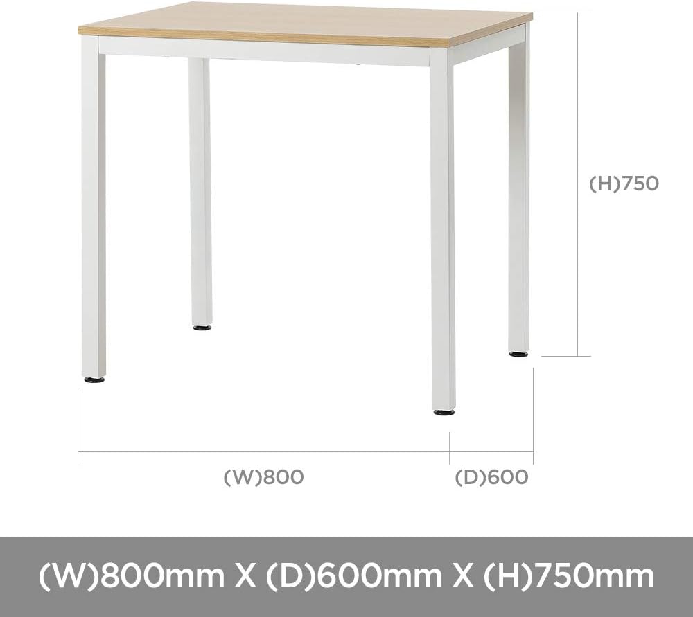 Roomnhome Bistro Table/Bar Table, 31.5"/47'' Dining, Solid Metal Frame, Sturdy Table/Bar Table with MDF Top with 29.5" / 33'' Height (Indoor Use Recommended) (Table/Oak White): Kitchen & Dining