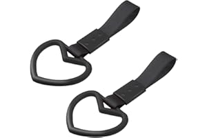 2PCS Tsurikawa Rings Heart Shaped Car Hand Strap, Rear Bumper Warning Loop Janpanese Heart Handle for Cars, SUV, Subway, Bus,