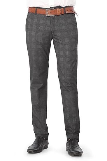 black check formal pants
