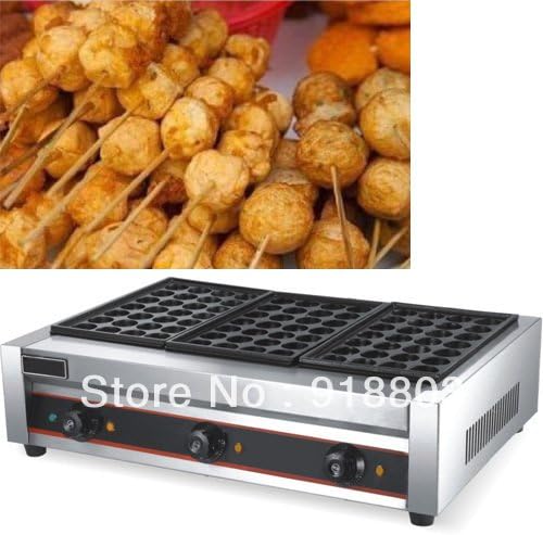 Triple-plate 220v Electric Japanese Tokoyaki Fish Ball Machine Baker Maker