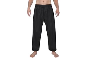 FitsT4 Sports Karate Pants 8oz Middleweight Elastic Waist Martial Arts Pants Perfect for Training or Competition, 000-5
