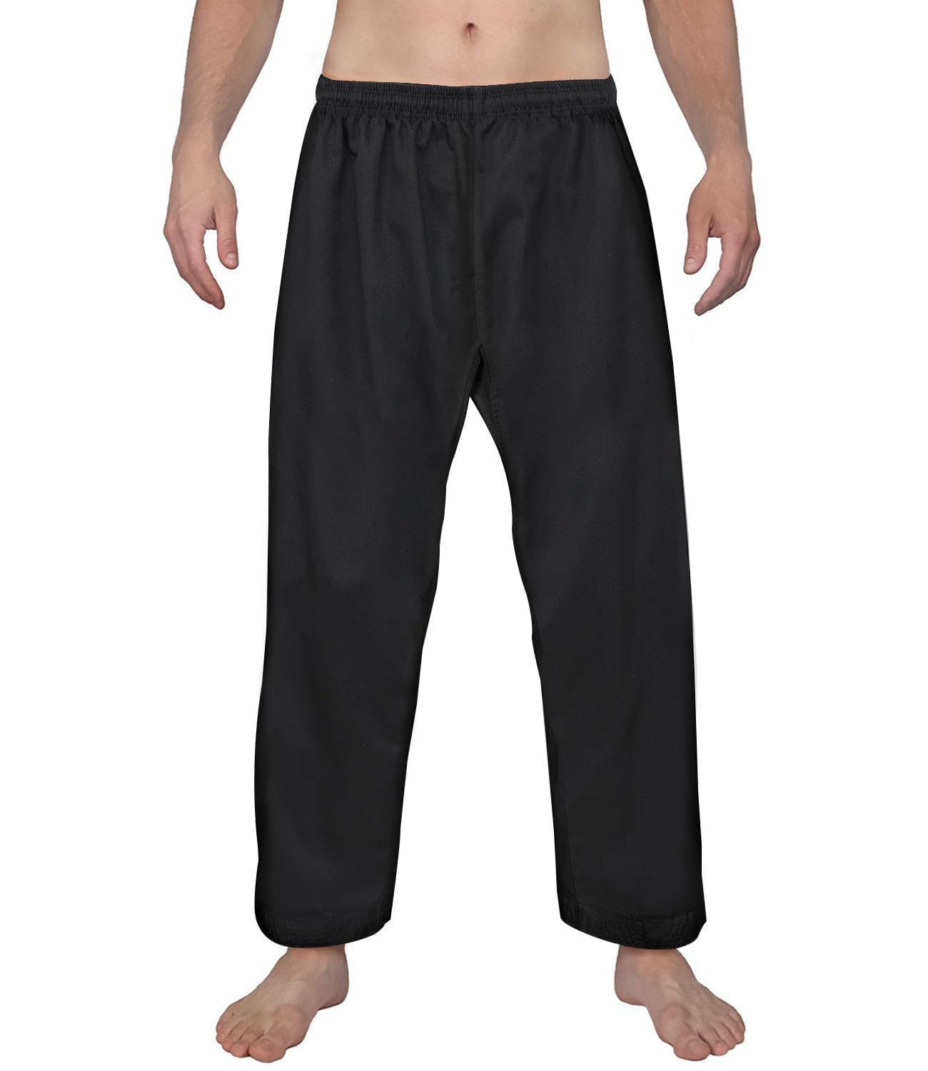 Photo 1 of FitsT4 Sports Karate Pants 8oz Middleweight Elastic Waist Martial Arts Pants Perfect for Training or Competition, 000-5