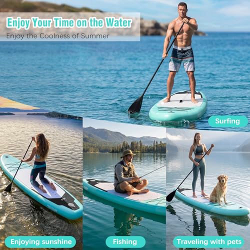 Adult Inflatable Surfboard, 320 cm Inflatable Sup with Accessories: Paddle, Pump, Fish Fins *3, Load Capacity of 135 kg, Plus Sup Board for All Levels Surfers