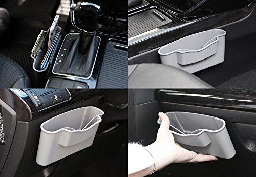 KMMOTORS Double Side Car Organizer Pocket, Dashboard Phone Holder, Console Organizer, Coin Holder, Auto Console Storage for Phones, Earphones, Sunglasses (Black)
