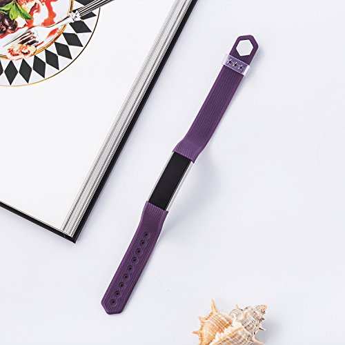 GreenInsync Compatible Fitbit Alta Bands,Replacement for Fitbit Alta Accessory Band Small for Fitbit Alta/Fitbit Alta HR/Fitbit Ace Wristbands with Metal Clasp and Ultrathin Fastener (Deep-Purple) - Thumbnail 5