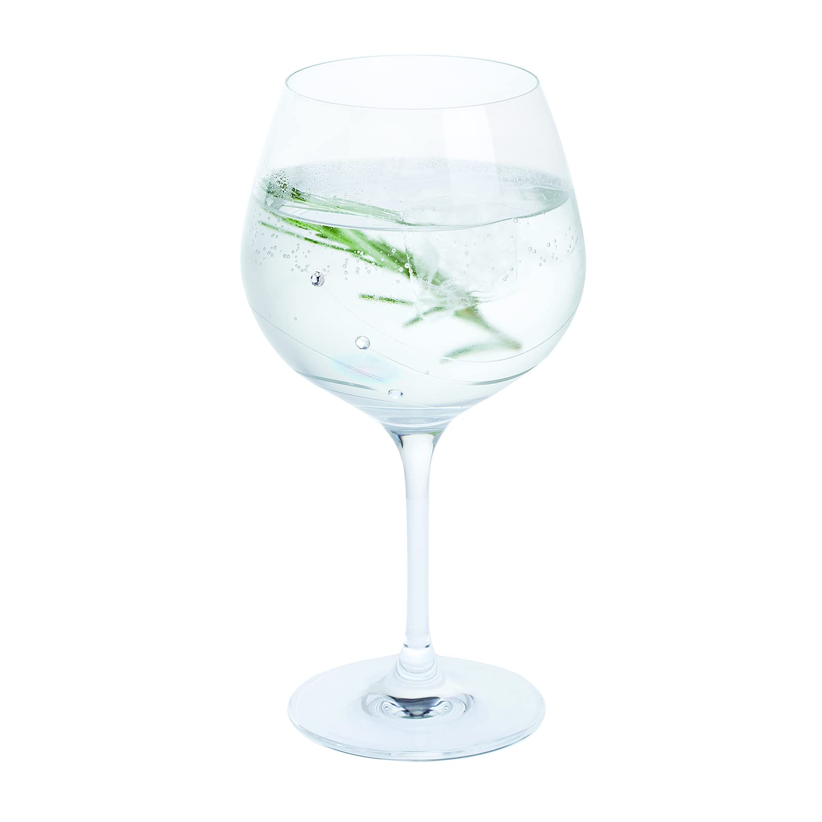 Dartington Crystal Glitz Gin and Tonic Copa Glass, Single | Glitz Copa Glass | 210mm | 61cl | Embellished with Sparkling Crystal Elements| This Round Bowl Allows Plenty of Room for ice | Gift