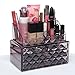 Ikee Design Purple Color Diamond Pattern Jewelry & Cosmetic Storage Display Boxes Two Pieces Set, Cosmetic Jewelry Organizer Makeup Holder, Cosmetic Holder, Cosmetic Organizer for Vanity