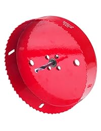 Acrux7   Cortador de agujeros de corné para cornisas, hoja de sierra de cornisa, 5.984 in, cortador de agujeros de maíz para juego de cornhole y diseño de acero resistente (rojo)