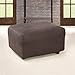 SureFit Ultimate Stretch Leather - Ottoman Slipcover - Weathered Saddle