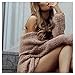 Persun Women Khaki Off Shoulder Chunky Long Sleeve Knitted Sweater Khaki Onesize