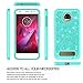 LeYi for Moto Z2 Force Case with Tempered Glass Screen Protector [2 Pack] for Girls Women, Glitter Bling Cute Design Dual Layer Protective Phone Case for Motorola Z2 Force Droid (2017) Mint