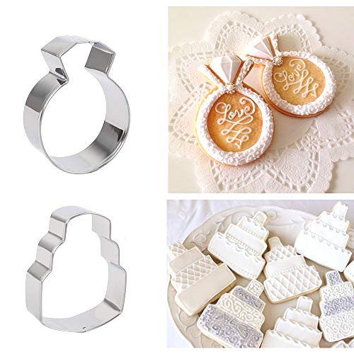 BAKHUK 8pcs 3 Inches Wedding Cookie Cutters Set, Stainless Steel Cutters for Baby Shower Wedding Birthday Decoration - Thumbnail 4