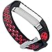 Maledan Replacement Bands Compatible for Fitbit Alta, Fitbit Alta HR and Fitbit Ace, Accessory Sport Bands Air-Holes Breathable Strap Wristbands with Stainless Steel Buckle, Black/Red, Large
