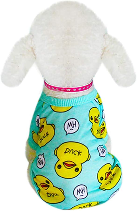 BOLUBILUY Pet Clothes,Cute Print Dog Shirts for Puppy Summer Duck Pattern Two-Legged Soft Comfy Clothes Dog Costumes