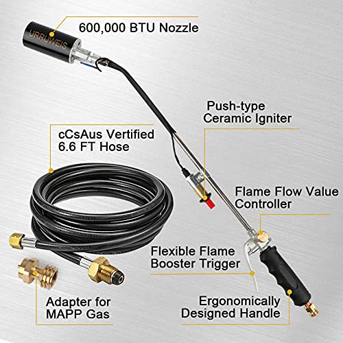 Propane Torch Weed Burner Blow Torch with Piezo Ignition High Output