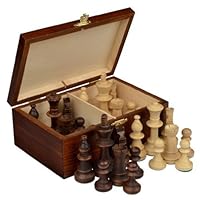 Wegiel Handmade European Professional Tournament Chess Pieces With Wood Storage Case