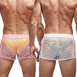 FIROTTII Mens Mesh Sexy Boxers Shorts See Through