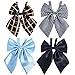 kilofly 4pc Women's Pre-tied Ruffled Bowtie Large Ribbon Neck Ties Value Pack