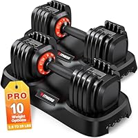 Rendpas Adjustable Dumbbells Set of 2, 1 Hand Adjustable Weights Dumbbells Set, 5 in 1/10 in 1 Free Dumbbell with Anti-Slip Texture Handle, 25/55/80lb Pair Weight Set For Home Gym Suit both Men and Women