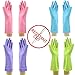 Star Quality Cut Resistant Kitchen Gloves 4 Pairs Set | Durable Latex Gloves Odor Free | Reusable Bathroom Gloves in 4 Colors | Great Value Pack of 2 Pairs M and 2 Pairs L knife-resistant Gloves