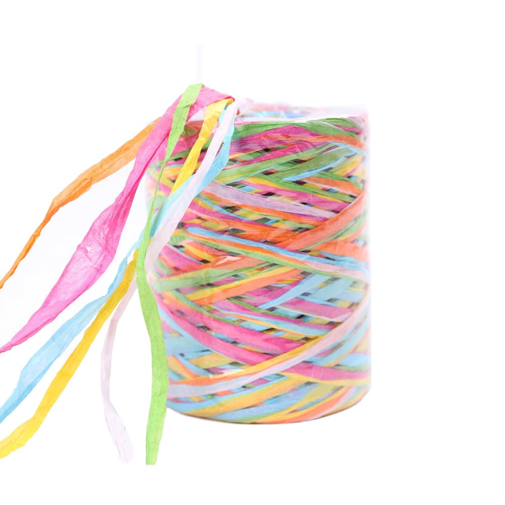 6 Ply Colored Raffia Paper Ribbon 80m Raffia Paper Packaging Ribbons Decorative Craft String Twine for Gift Wrapping DIY Crafts