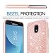 LeYi Samsung Galaxy J3 Orbit case,Galaxy J3 (2018 Release)/Express Prime 3/J3 Star/J3 Achieve/Amp Prime 3 case with Tempered Glass Screen Protector for Women Girls, Glitter Phone case for J3 3rd gen