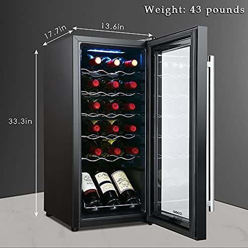 18 Bottle Wine Cooler Refrigerator Compressor Wine Fridge Freestanding