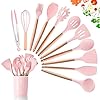 Premium-11pcs-Silicone-Cooking-Kitchen-Utensils-Set-Heat-Resistant-Wooden-Handles-Cooking-Tool-BPA-Free-Non-Toxic-Silicone-Turner-Tongs-Spatula-Spoon-Kitchen-Gadgets-Set-for-Nonstick-Cookware-Pink Premium 11pcs Silicone Cooking Kitchen Utensils Set, Heat Resistant Wooden Handles Cooking Tool, BPA Free Non Toxic…