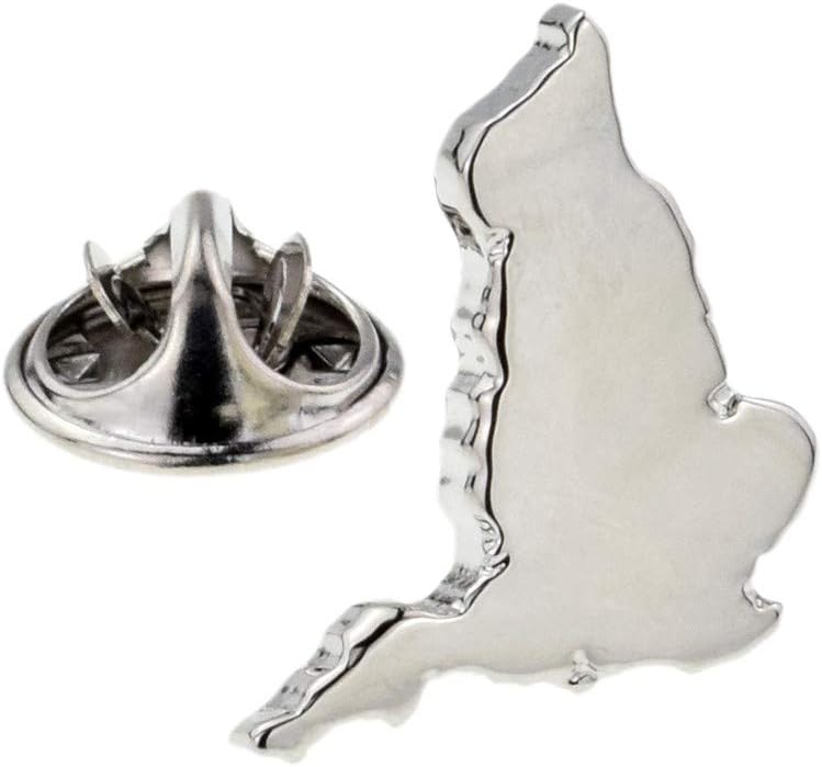 Rhodium Plated England Outline Map English Map Lapel Pin Badge X2AJTP844