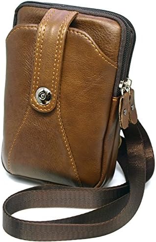 Small Bag Waist Pack Tactical Cellphone Phone Pouch Bum Leather Travel Bags Cases Holsters (907 BR)