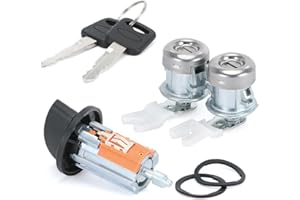 FQRANBO Ignition Switch Lock Cylinder Door Lock Cylinder Compatible with Ford F150 1997-2003 F250 F350 1997-2007 Excursion 2000-2005 Replace OE# LC6177 + DL5885 X2 + 597638 (Ford F-Series 97-07)