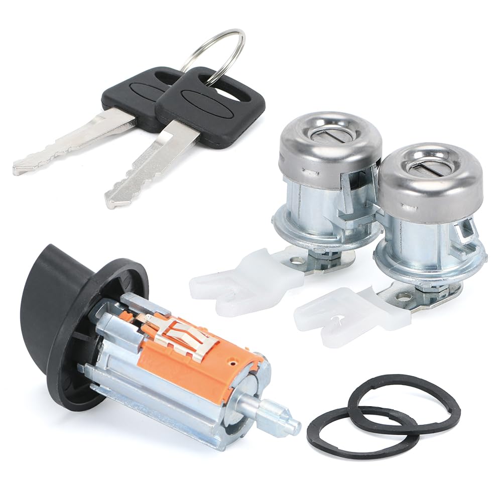 Photo 1 of Ignition Switch Lock Cylinder Door Lock Cylinder Compatible with Ford F150 1997-2003 F250 F350 1997-2007 Excursion 2000-2005 Replace OE# LC6177 + DL5885 X2 + 597638 (Ford F-Series 97-07)