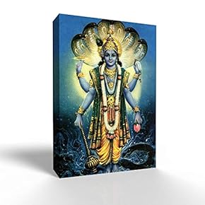 Canvas Wall Art Ganesha India Canvas Painting Wall Poster Decor for Living Room Wooden Framed Home Decorations - 12x18 inches