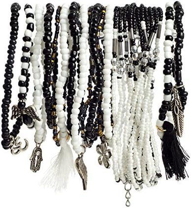 Halcraft Classic Black and White Ensemble Bracelet Stack