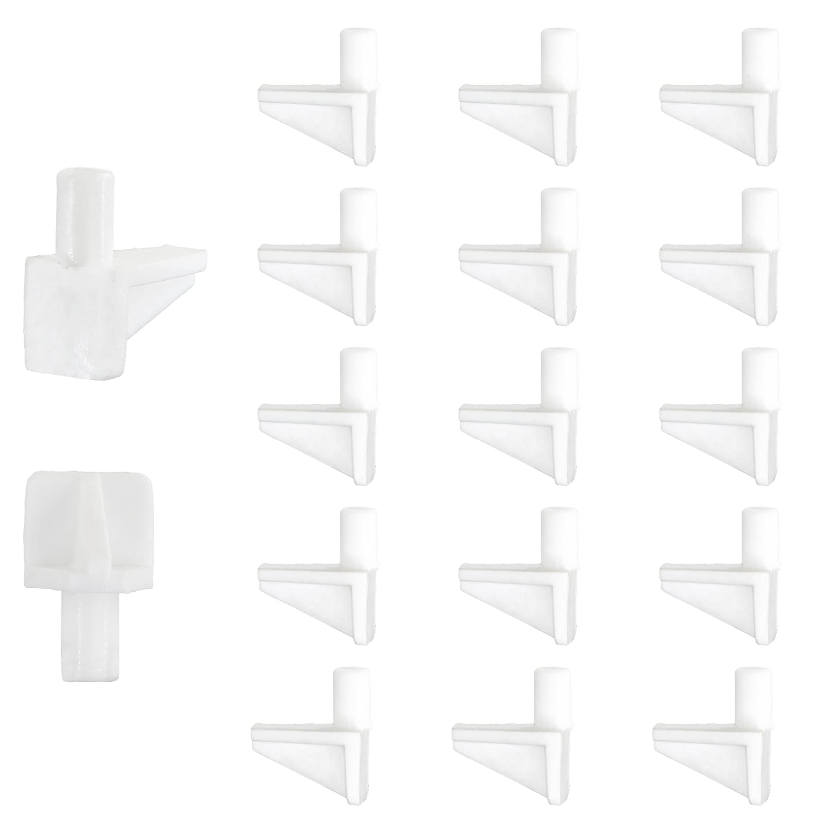 Photo 1 of Jamiikury 20pcs White Shelf Pegs, 5mm Plastic Shelf Pins Shelf Support Pins, Cabinet Shelf Clips Shelf Holder Pins for Bookcase Cabinets Shelves Cupboard