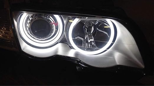 131 mm Blanco Algodón LED ángel Eeys Anillo de Halo para BMW E36 ...