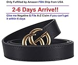 [TGVQUN] Luxury Designer GG Style Slim Thin Women Girl Fashion Belt [2.5CM Width] (95CM [Waist 26-30], Black)